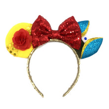 Load image into Gallery viewer, Disney Parks Beauty And Beast Aladdin Magic Carpet Mickey Mouse Ears Girls Women Hairband Party Hair-Bands Plush Toy Head Hoop